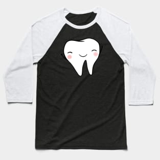 Happy Tooth (Black) Baseball T-Shirt